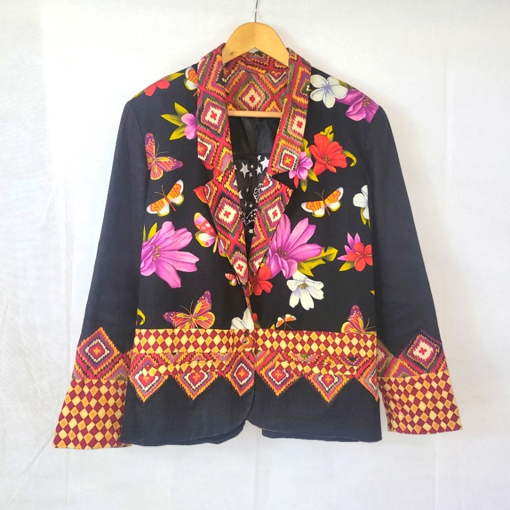 1980s/1990s Vintage Authentic Marie Studer, Bold & Funky Oversized Blazer